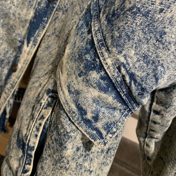 American signature vintage 80s acid wash denim bomber jacket size medium. - Picture 8 of 11